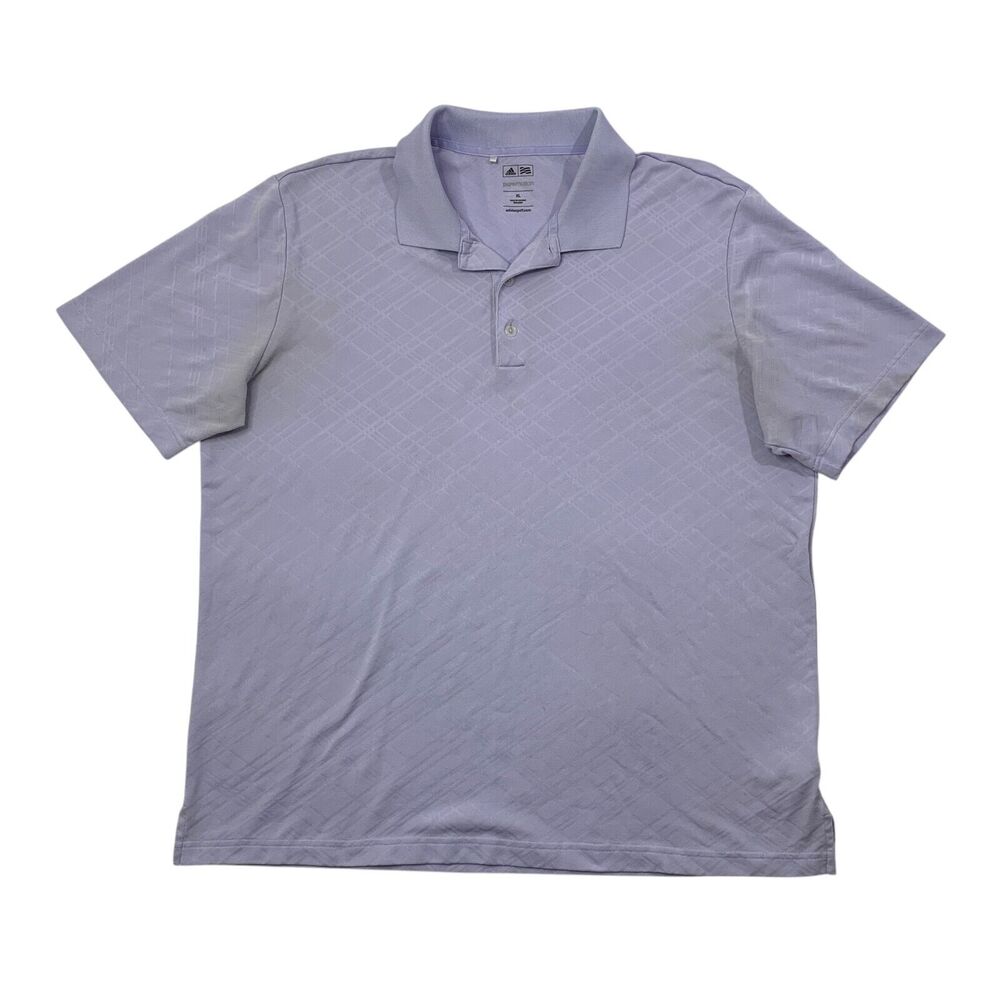 Adidas Polo Shirt Mens XL Lilac Purple Puremotion Printed Performance Golf *READ
